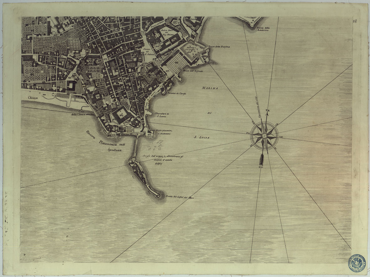 (N:24964) MAPPA TOPOGRAFICA DELLA CITTA' DI NAPOLI E DE' SUOI CONTORNI - FOGLIO 18. (CA006886) Carte e stampe antiche: riproduzione a colori su carta (formato A1)