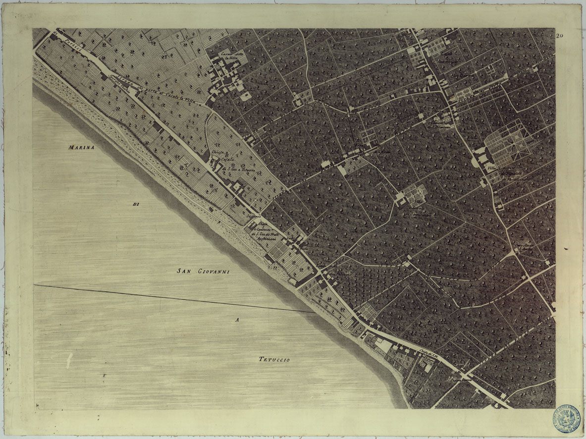 (N:24966) MAPPA TOPOGRAFICA DELLA CITTA' DI NAPOLI E DE' SUOI CONTORNI - FOGLIO 20. (CA006888) Carte e stampe antiche: riproduzione a colori su carta (formato A1)