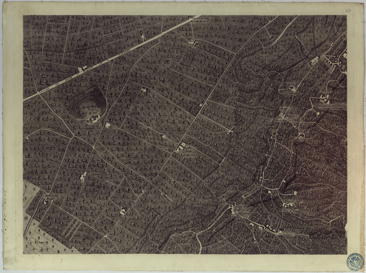 (N:24969) MAPPA TOPOGRAFICA DELLA CITTA' DI NAPOLI E DE' SUOI CONTORNI - FOGLIO 23. (CA006891) Carte e stampe antiche: riproduzione a colori su carta (formato A1)