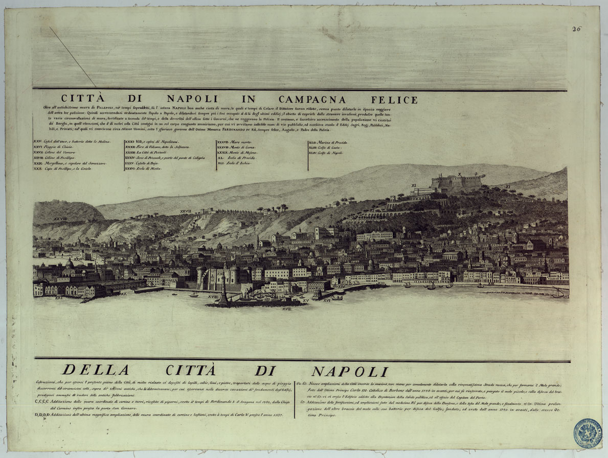 (N:24972) MAPPA TOPOGRAFICA DELLA CITTA' DI NAPOLI E DE' SUOI CONTORNI - FOGLIO 26. (CA006894) Carte e stampe antiche: riproduzione a colori su carta (formato A1)