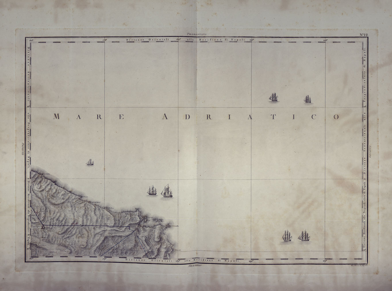 (N:25001) ATLANTE GEOGRAFICO DEL REGNO DI NAPOLI DELINEATO PER ORDINE DI FERDINANDO IV RE DELLE DUE SICILIE E C. E C. DA GIO' ANTONIO RIZZI ZANNONI GEOGRAFO DI SUA MAESTA' E TERMINATO NEL 1808 - TAVOLA 18. (CA006925) Carte e stampe antiche: riproduzione a colori su carta (formato A1)
