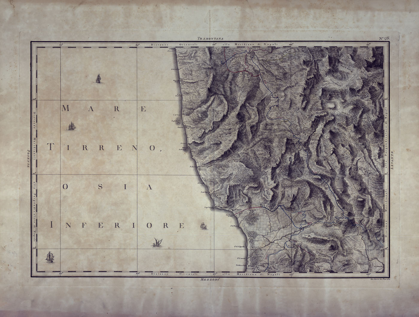 (N:25011) ATLANTE GEOGRAFICO DEL REGNO DI NAPOLI DELINEATO PER ORDINE DI FERDINANDO IV RE DELLE DUE SICILIE E C. E C. DA GIO' ANTONIO RIZZI ZANNONI GEOGRAFO DI SUA MAESTA' E TERMINATO NEL 1808 - TAVOLA 28. (CA006935) Carte e stampe antiche: riproduzione a colori su carta (formato A1)