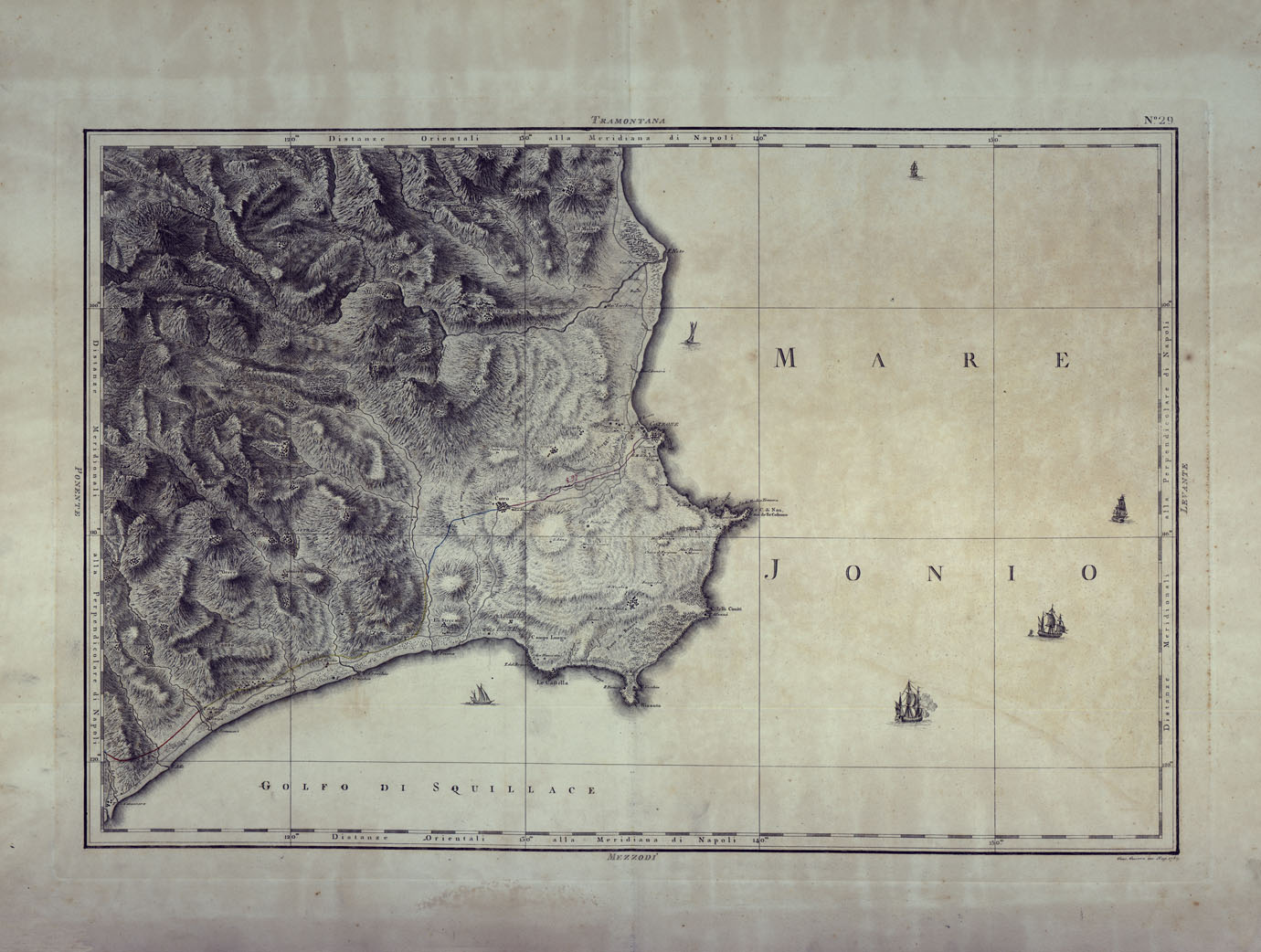 (N:25012) ATLANTE GEOGRAFICO DEL REGNO DI NAPOLI DELINEATO PER ORDINE DI FERDINANDO IV RE DELLE DUE SICILIE E C. E C. DA GIO' ANTONIO RIZZI ZANNONI GEOGRAFO DI SUA MAESTA' E TERMINATO NEL 1808 - TAVOLA 29. (CA006936) Carte e stampe antiche: riproduzione a colori su carta (formato A1)