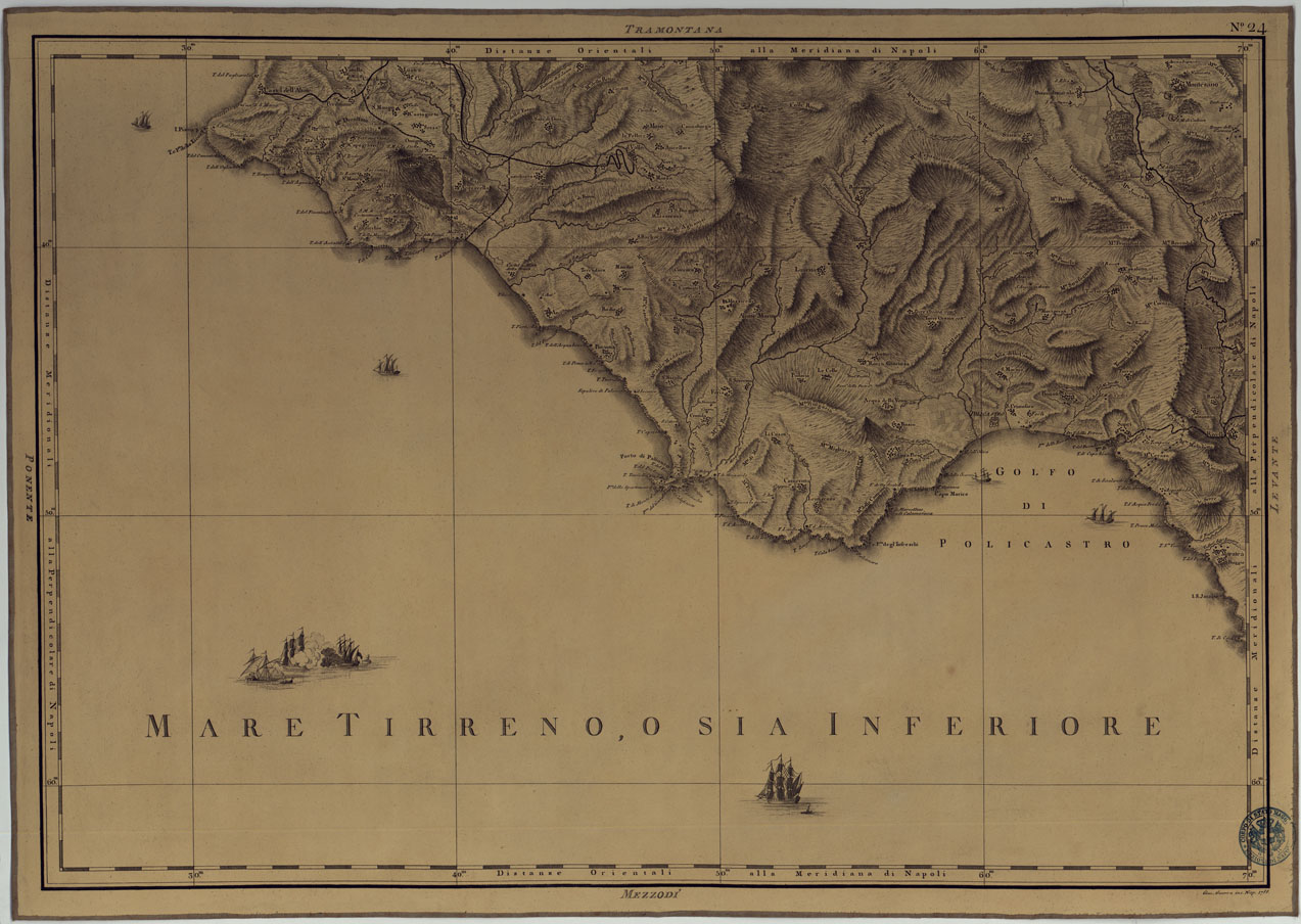 (N:4886) ATLANTE GEOGRAFICO DEL REGNO DI NAPOLI DELINEATO PER ORDINE DI FERDINANDO IV RE DELLE DUE SICILIE &C., &C., DA GIO. ANTONIO RIZZI ZANNONI GEOGRAFO DI SUA MAESTA' E TERMINATO NEL 1808 - TAVOLA 24. (CA006965) Carte e stampe antiche: riproduzione a colori su carta (formato A1)