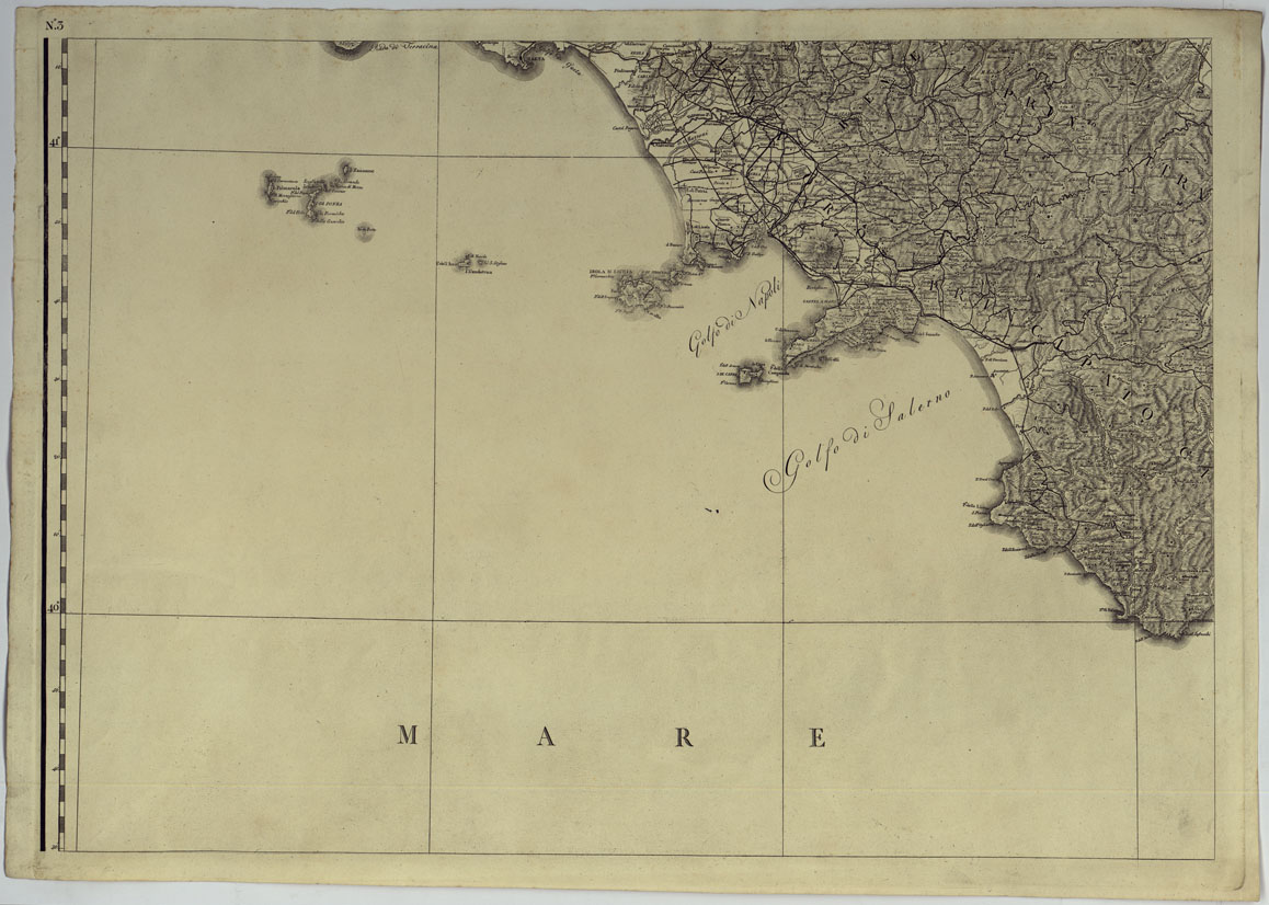 (N:4907) ATLANTE DEL REGNO DI NAPOLI RIDOTTO IN VI FOGLI DA GIOVANNI ANTONIO RIZZI ZANNONI GEOGRAFO DI SUA MAESTA' SICILIANA - FOGLIO 3. (CA007011) Carte e stampe antiche: riproduzione a colori su carta (formato A1)