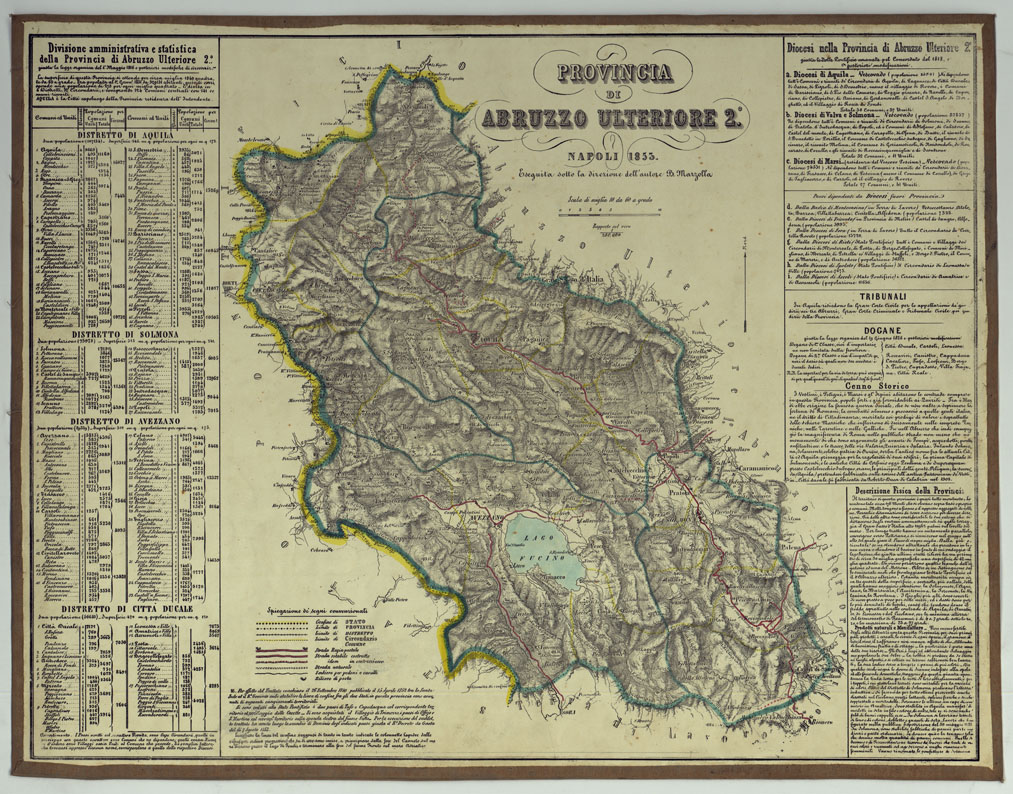 (N:14778) CARTA AMMINISTRATIVA DEL REGNO DELLE DUE SICILIE DIVISA IN SINGOLE PROVINCIE - PROVINCIA DI ABRUZZO ULTERIORE 2. (CA007063) Carte e stampe antiche: riproduzione a colori su carta (formato A1)