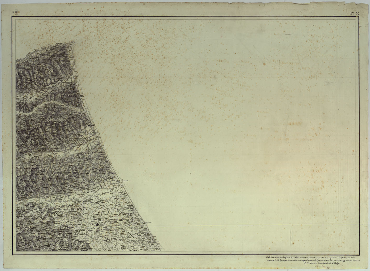 (N:14810) CARTA DEL REGNO DI NAPOLI - FOGLIO 3  GIULIANOVA-ATRI. (CA007099) Carte e stampe antiche: riproduzione a colori su carta (formato A1)