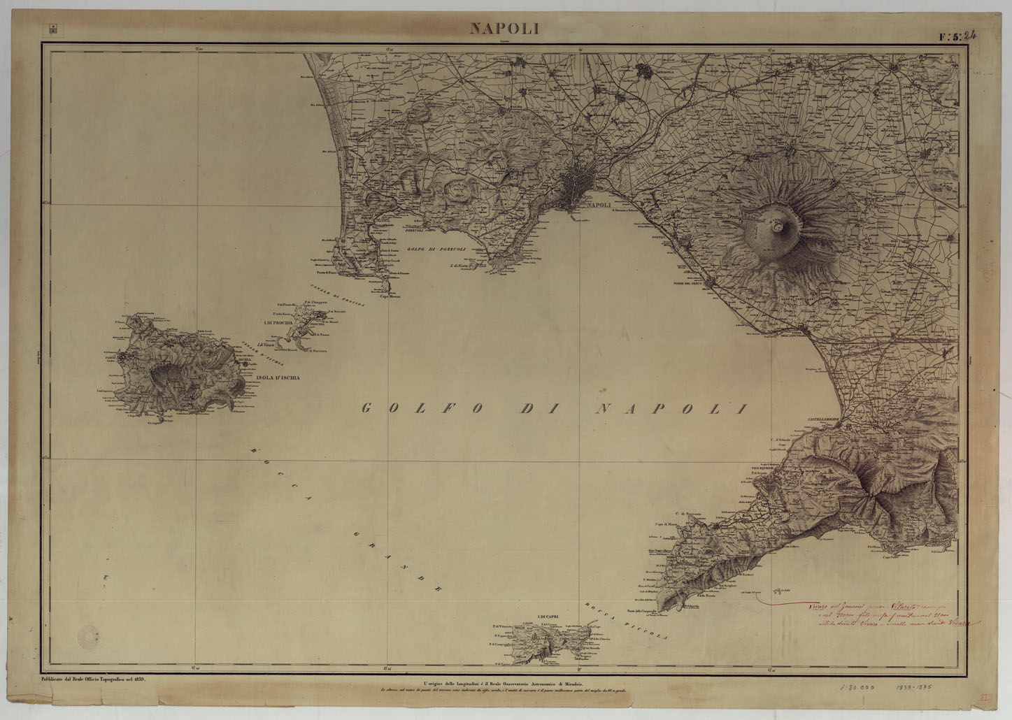 (N:14809) CARTA DEL REGNO DI NAPOLI - FOGLIO 24  NAPOLI. (CA007106, CA007107) Carte e stampe antiche: riproduzione a colori su carta (formato A1)