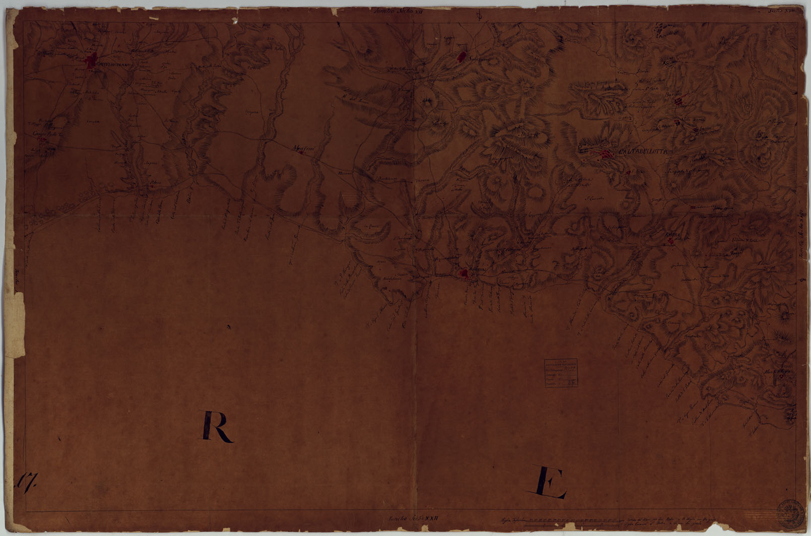 (N:4953) Carta Generale della Sicilia - Foglio 17 (CA007159) Carte e stampe antiche: riproduzione a colori su carta (formato A1)