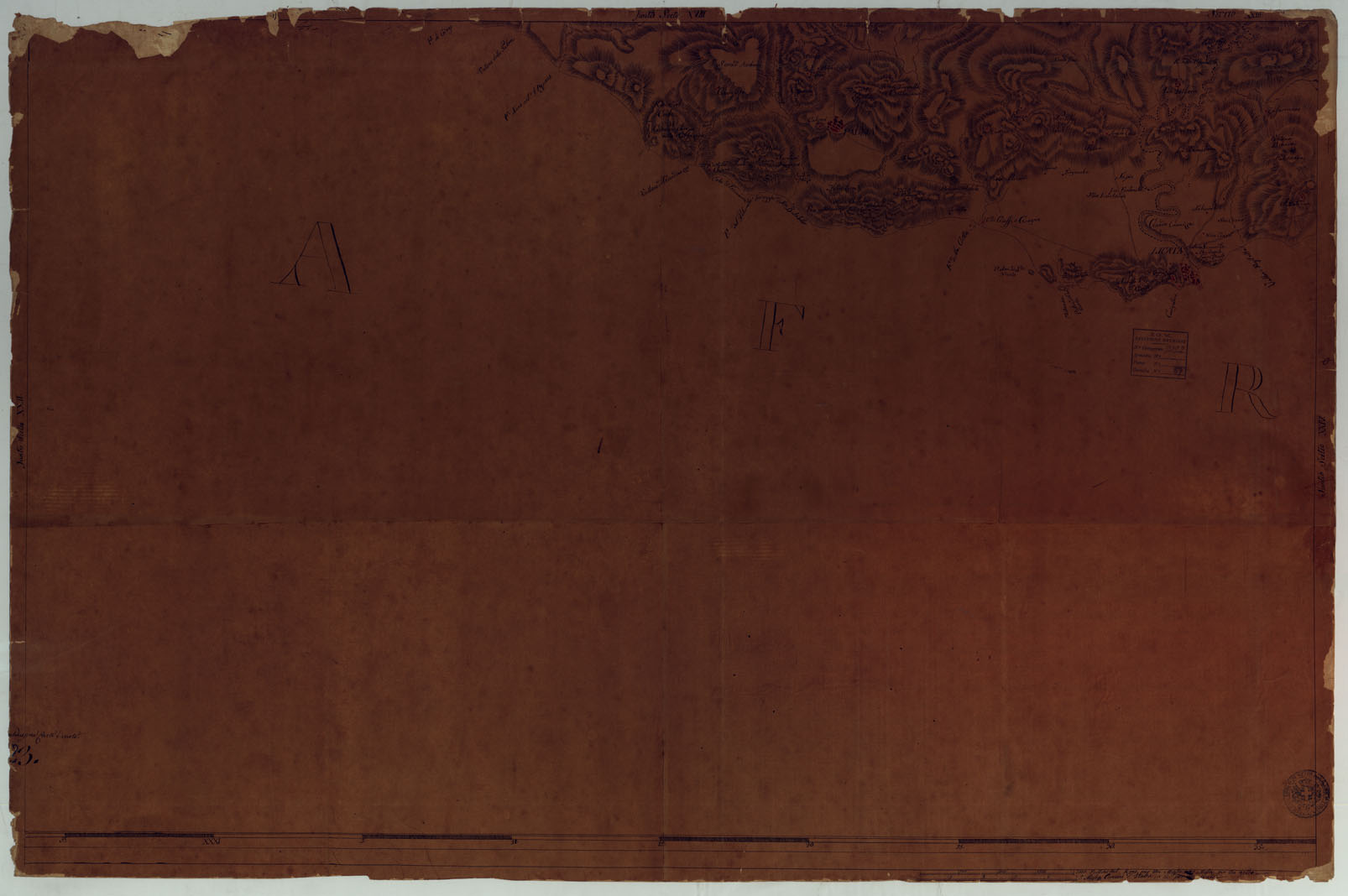 (N:4963) Carta Generale della Sicilia - Foglio 23 (CA007163) Carte e stampe antiche: riproduzione a colori su carta (formato A1)