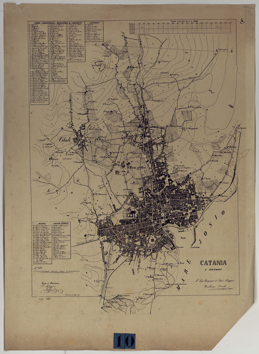 (N:25199) CATANIA E DINTORNI - 1 copia su carta (CA007261) Carte e stampe antiche: riproduzione a colori su carta (formato A1)