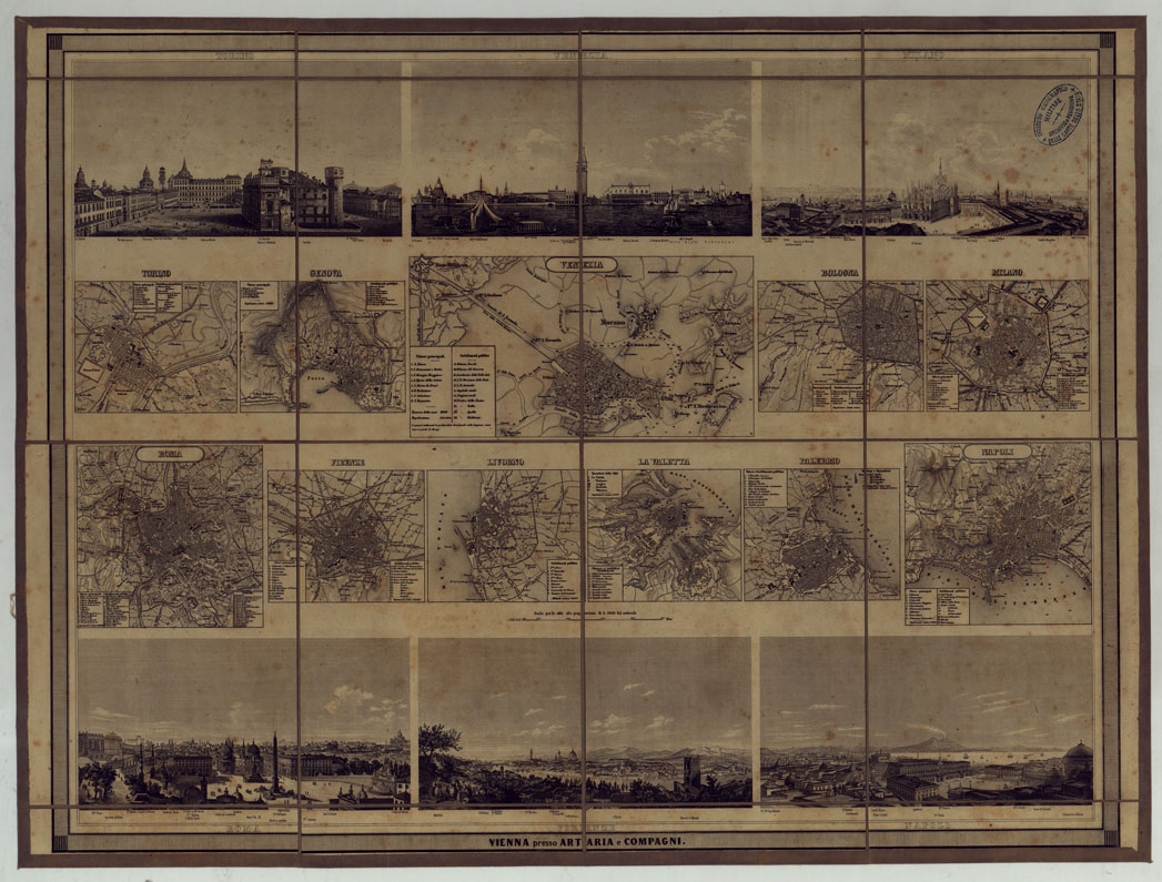 (N:18205) CARTA STRADALE E POSTALE D'ITALIA - Piante di Citt Italiane - Foglio 5 (CA007267) Carte e stampe antiche: riproduzione a colori su carta (formato A1)