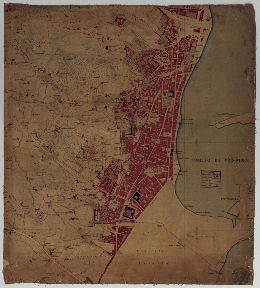 (N:17101) PORTO DI MESSINA - TAVOLA II (CA007275) Carte e stampe antiche: riproduzione a colori su carta (formato A1)