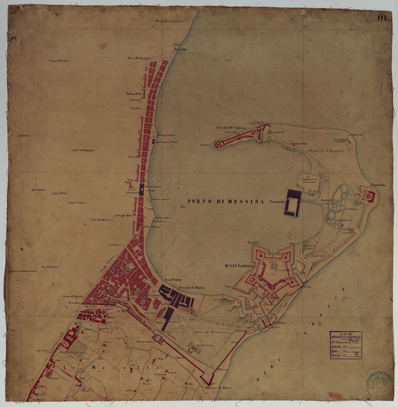 (N:17102) PORTO DI MESSINA - TAVOLA III. (CA007276) Carte e stampe antiche: riproduzione a colori su carta (formato A1)