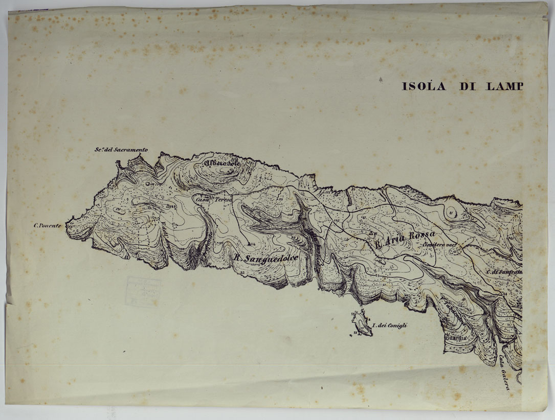 (N:25102) ISOLA DI LAMPEDUSA - PARTE 1-2 E COPIA. (CA007399, CA007400, CA007401, CA007402) Carte e stampe antiche: riproduzione a colori su carta (formato A1)