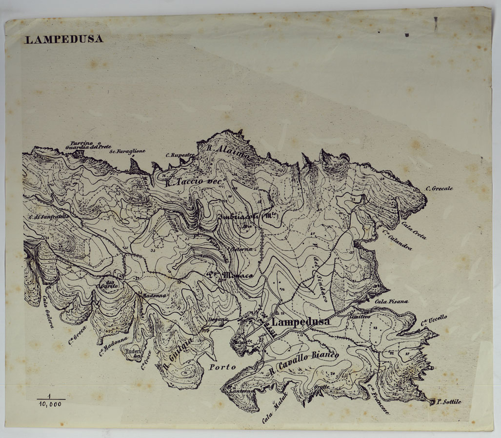 (N:25102) ISOLA DI LAMPEDUSA - PARTE 1-2 E COPIA. (CA007399, CA007400, CA007401, CA007402) Carte e stampe antiche: riproduzione a colori su carta (formato A1)