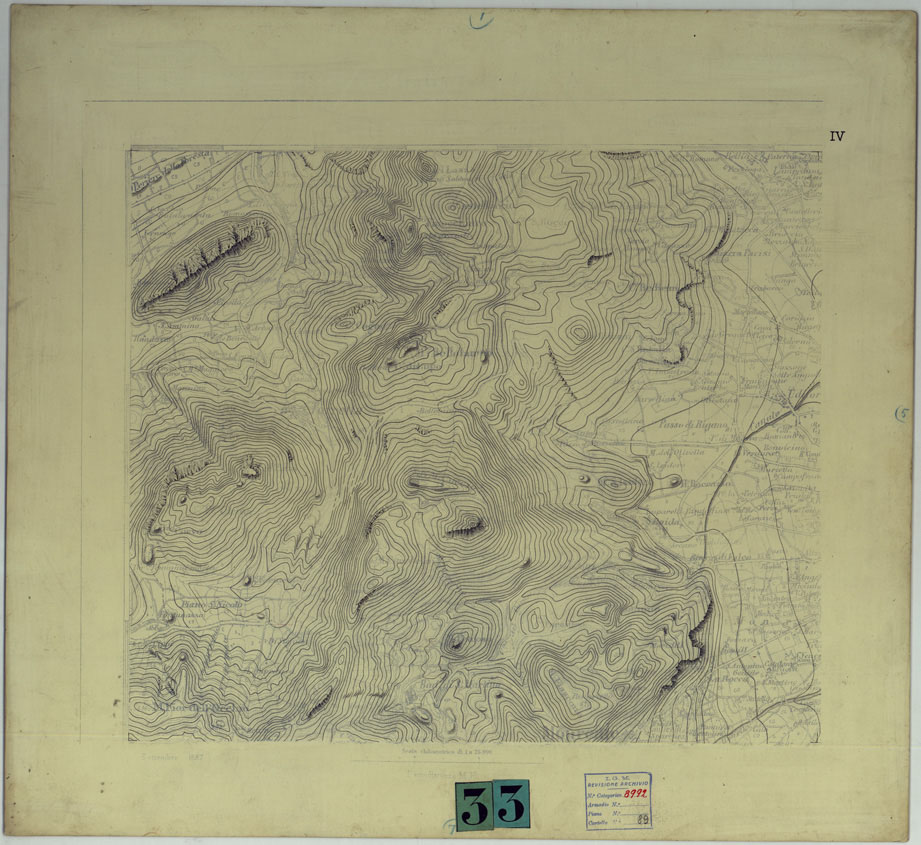 (N:25110) PALERMO E DINTORNI - FOGLIO IV (CURVE). (CA007415) Carte e stampe antiche: riproduzione a colori su carta (formato A1)
