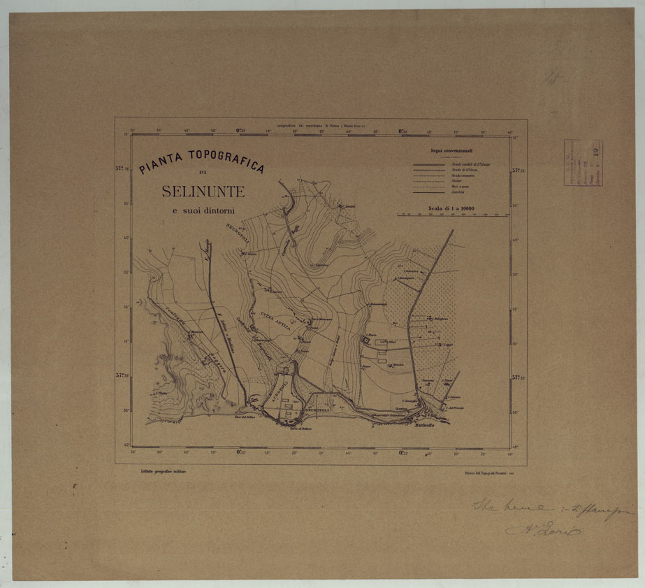 (N:25121) PIANTA TOPOGRAFICA DI SELINUNTE E I SUOI DINTORNI - COPIA. (CA007434) Carte e stampe antiche: riproduzione a colori su carta (formato A1)