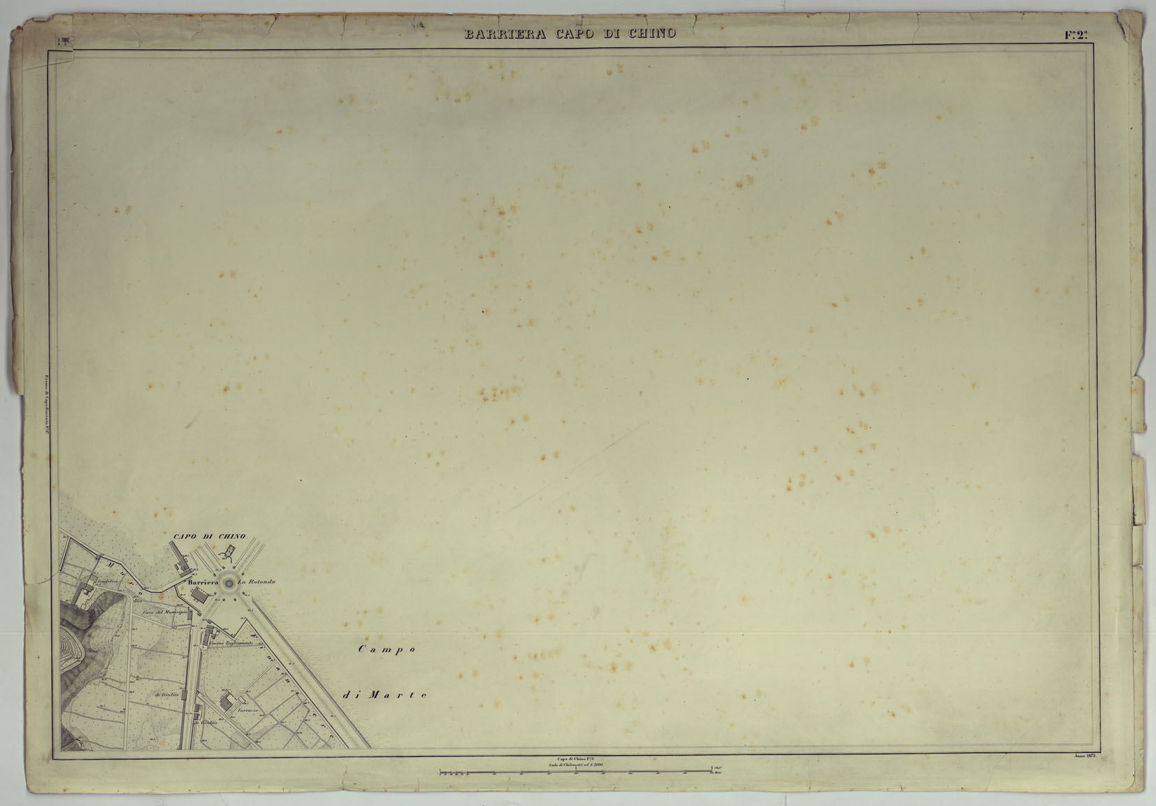 (N:25123) PIANTA DELLA CITTA' DI NAPOLI - FOGLIO 2 BARRIERA CAPO DI CHINO. (CA007441) Carte e stampe antiche: riproduzione a colori su carta (formato A1)