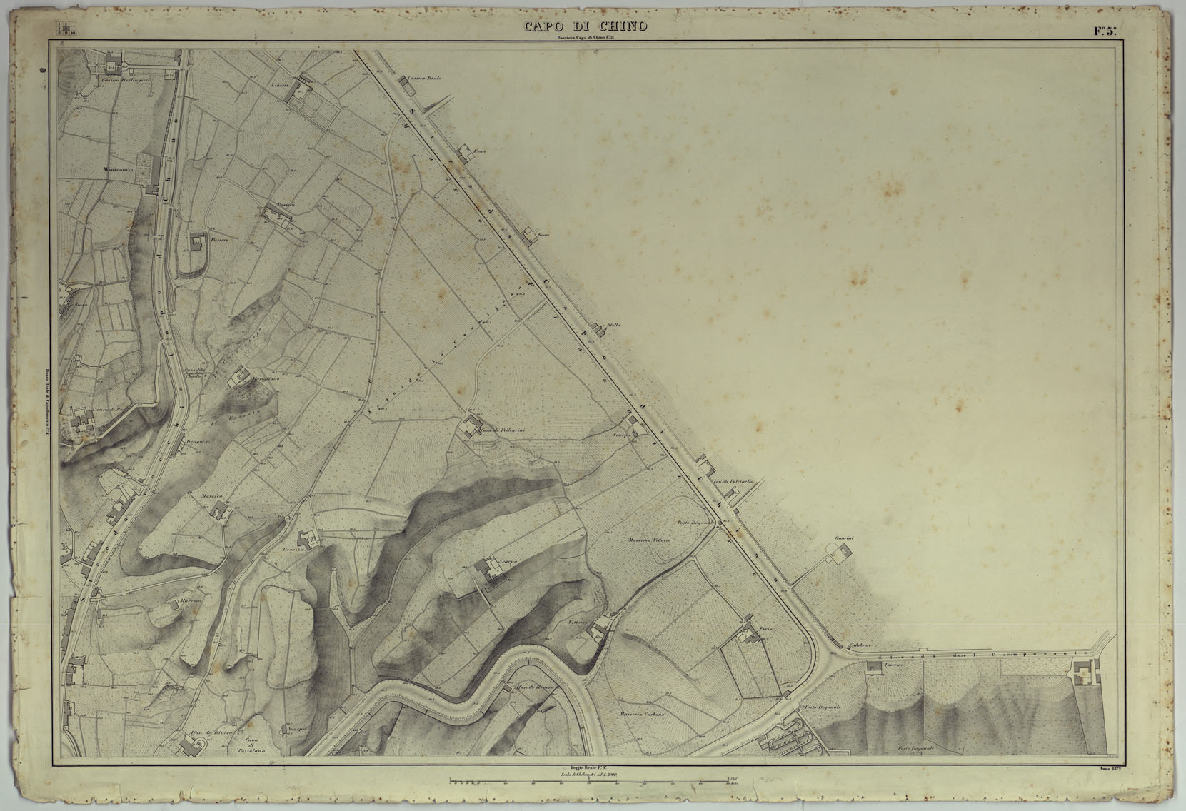 (N:25126) PIANTA DELLA CITTA' DI NAPOLI - FOGLIO 5 CAPO DI CHINO. (CA007444) Carte e stampe antiche: riproduzione a colori su carta (formato A1)
