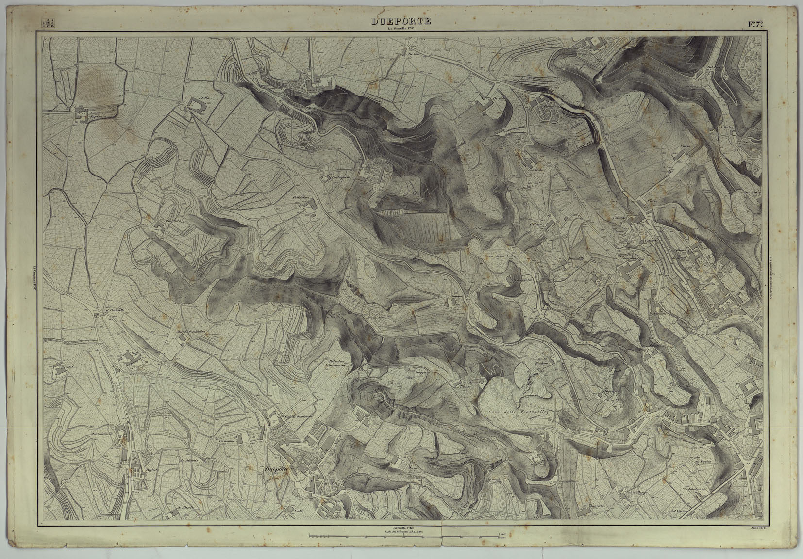 (N:25128) PIANTA DELLA CITTA' DI NAPOLI - FOGLIO 7 DUEPORTE. (CA007446) Carte e stampe antiche: riproduzione a colori su carta (formato A1)