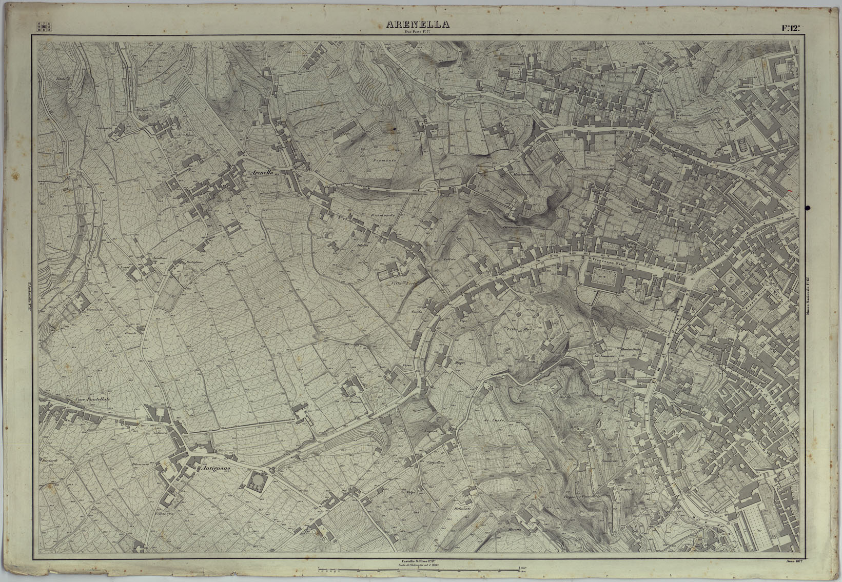 (N:25133) PIANTA DELLA CITTA' DI NAPOLI - FOGLIO 12 ARENELLA. (CA007451) Carte e stampe antiche: riproduzione a colori su carta (formato A1)