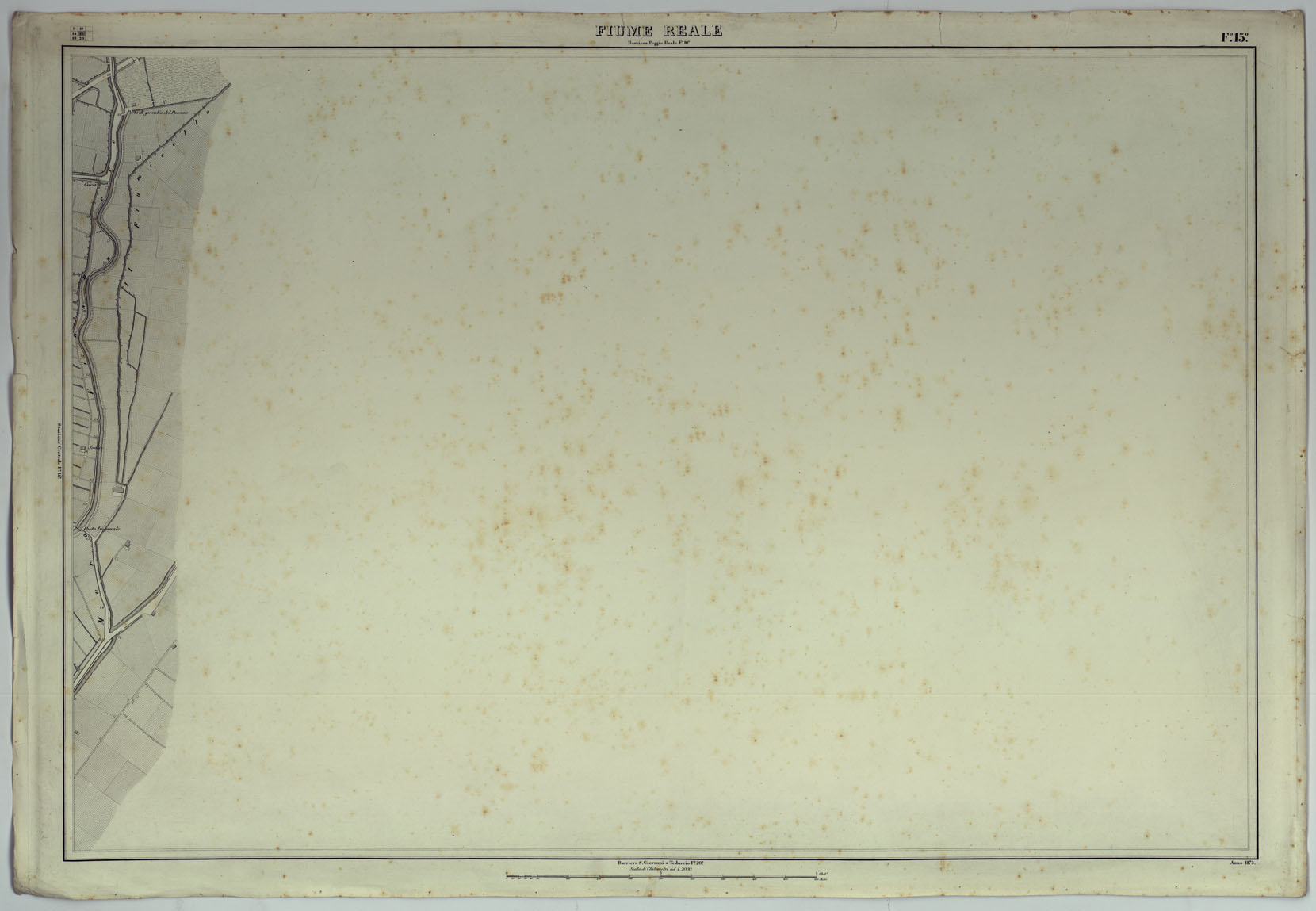 (N:25136) PIANTA DELLA CITTA' DI NAPOLI - FOGLIO 15 FIUME REALE. (CA007454) Carte e stampe antiche: riproduzione a colori su carta (formato A1)