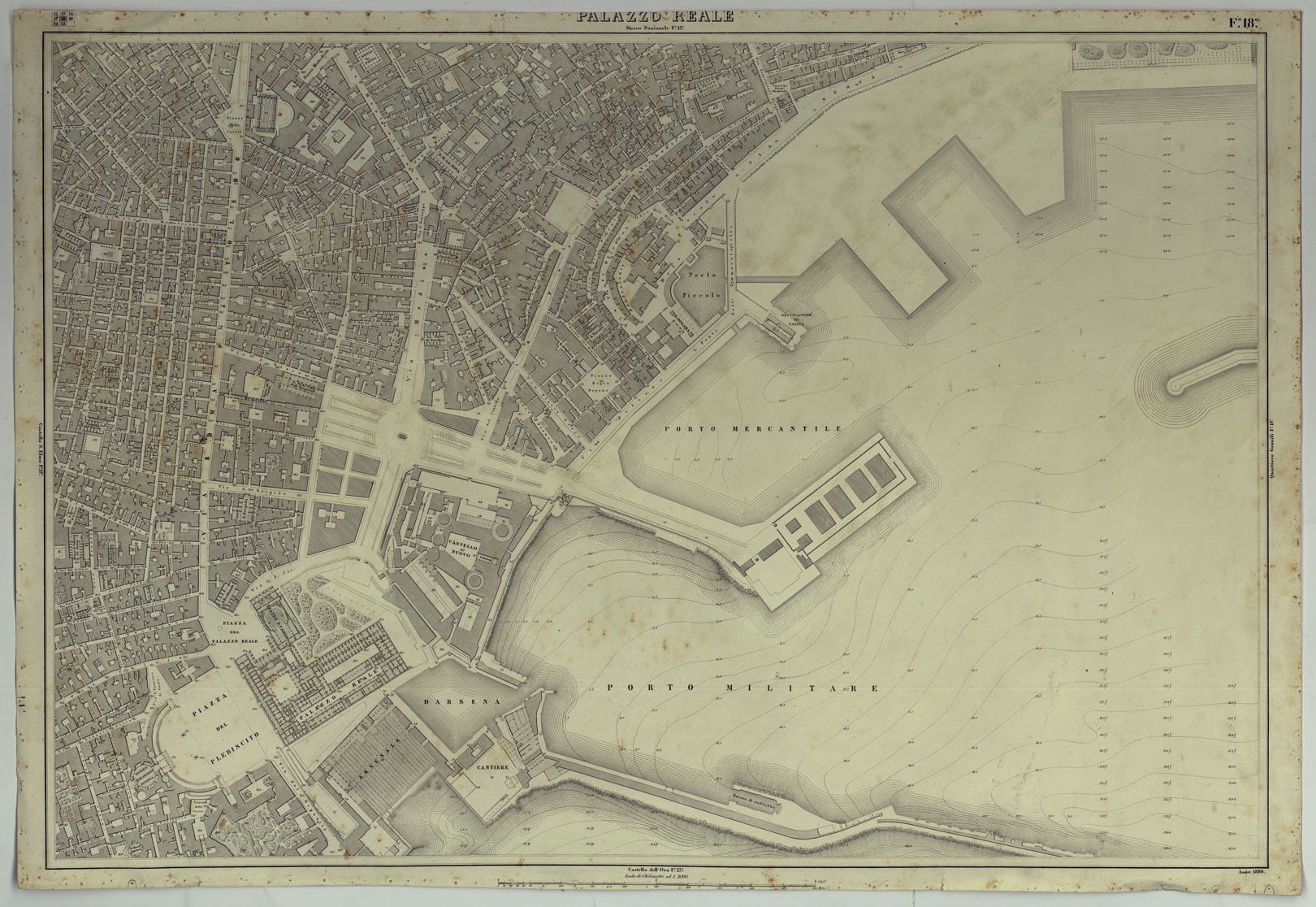 (N:25139) PIANTA DELLA CITTA' DI NAPOLI - FOGLIO 18 PALAZZO REALE. (CA007457) Carte e stampe antiche: riproduzione a colori su carta (formato A1)