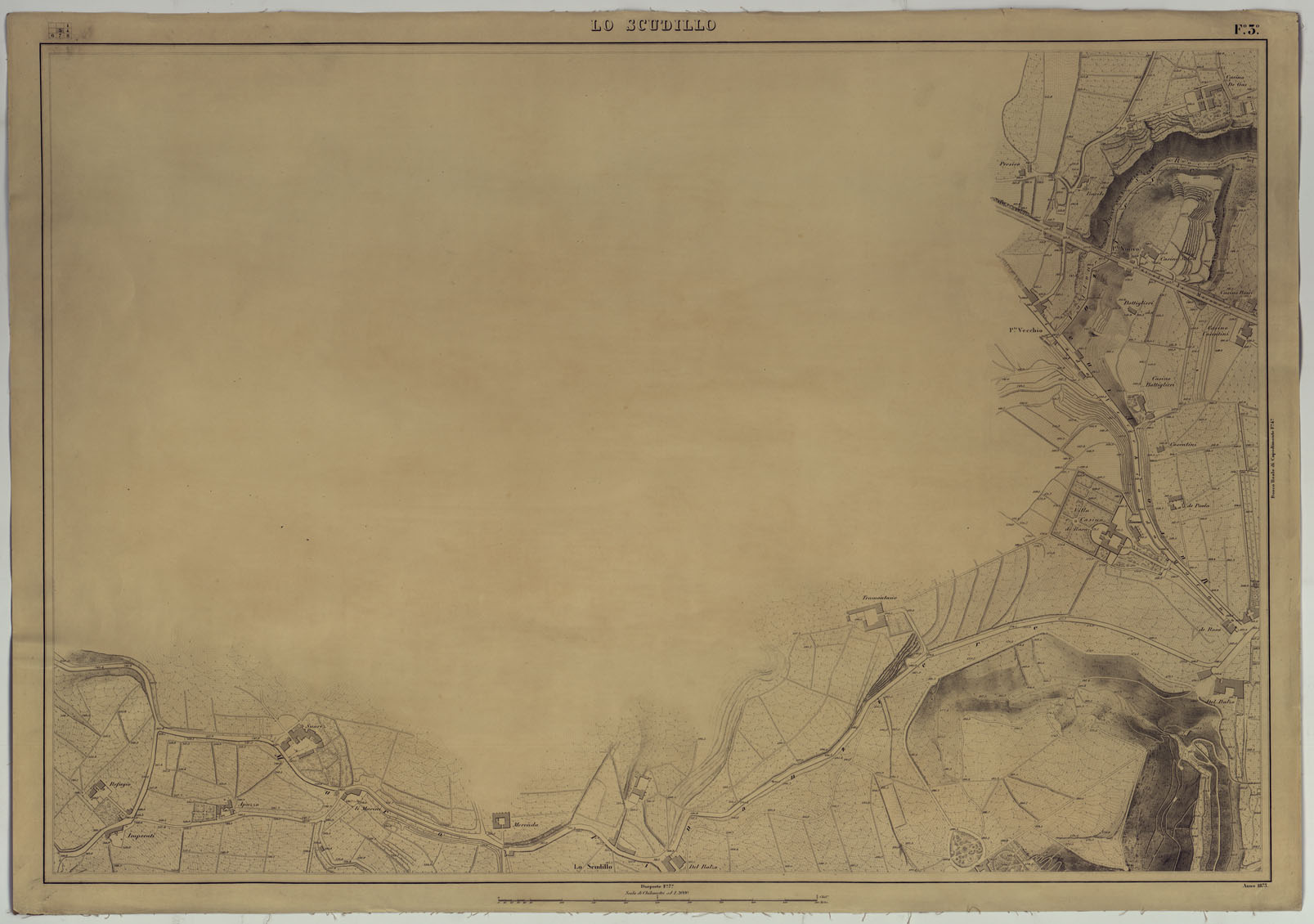 (N:8779) PIANTA DELLA CITTA' DI NAPOLI EDIZIONE A FOGLI MONTATI SU TELA E CON CURVE BATOMETRICHE - FOGLIO 3 LO SCUDILLO. (CA007465) Carte e stampe antiche: riproduzione a colori su carta (formato A1)