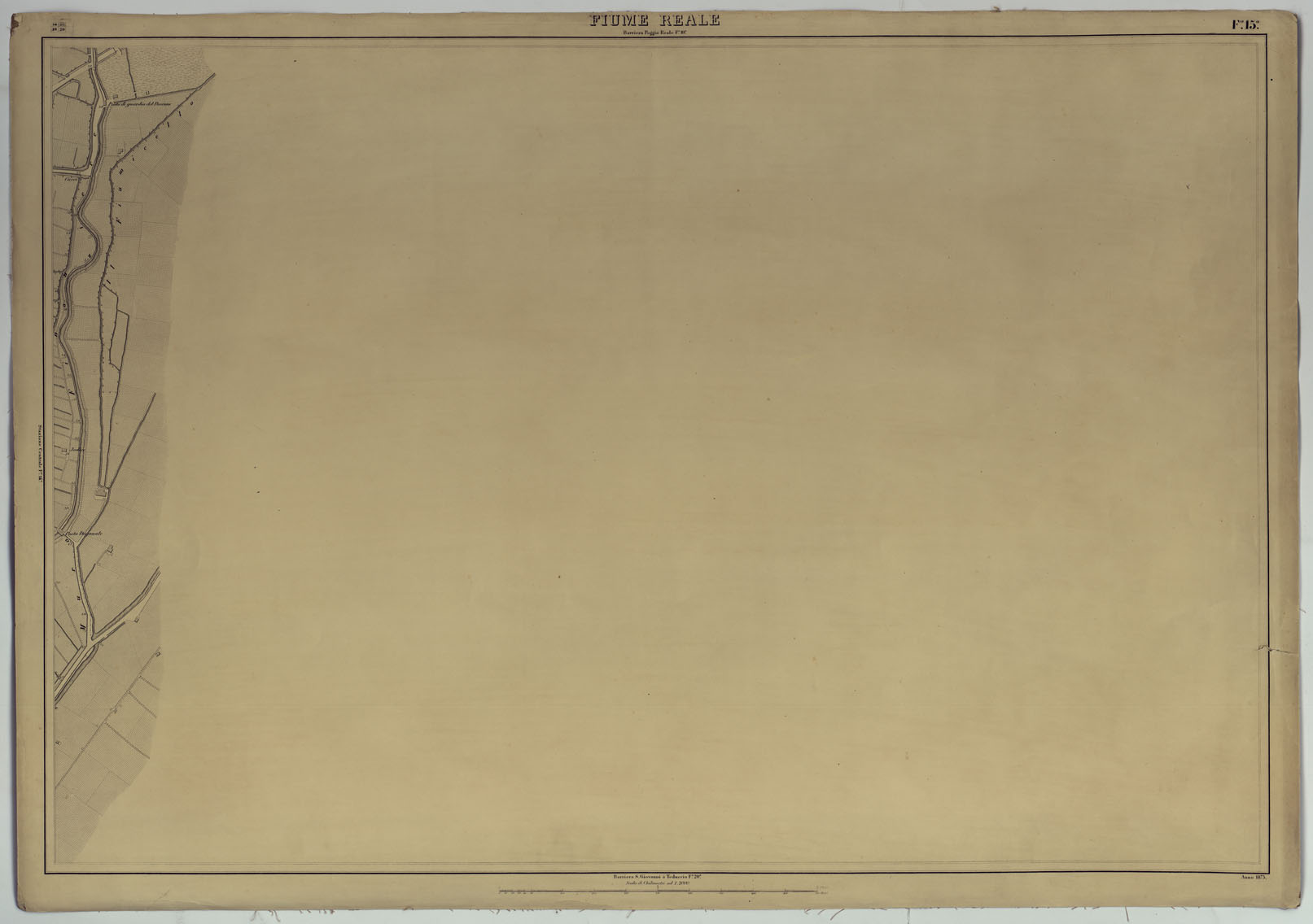 (N:8759) PIANTA DELLA CITTA' DI NAPOLI EDIZIONE A FOGLI MONTATI SU TELA E CON CURVE BATOMETRICHE - FOGLIO 15 FIUME REALE. (CA007477) Carte e stampe antiche: riproduzione a colori su carta (formato A1)