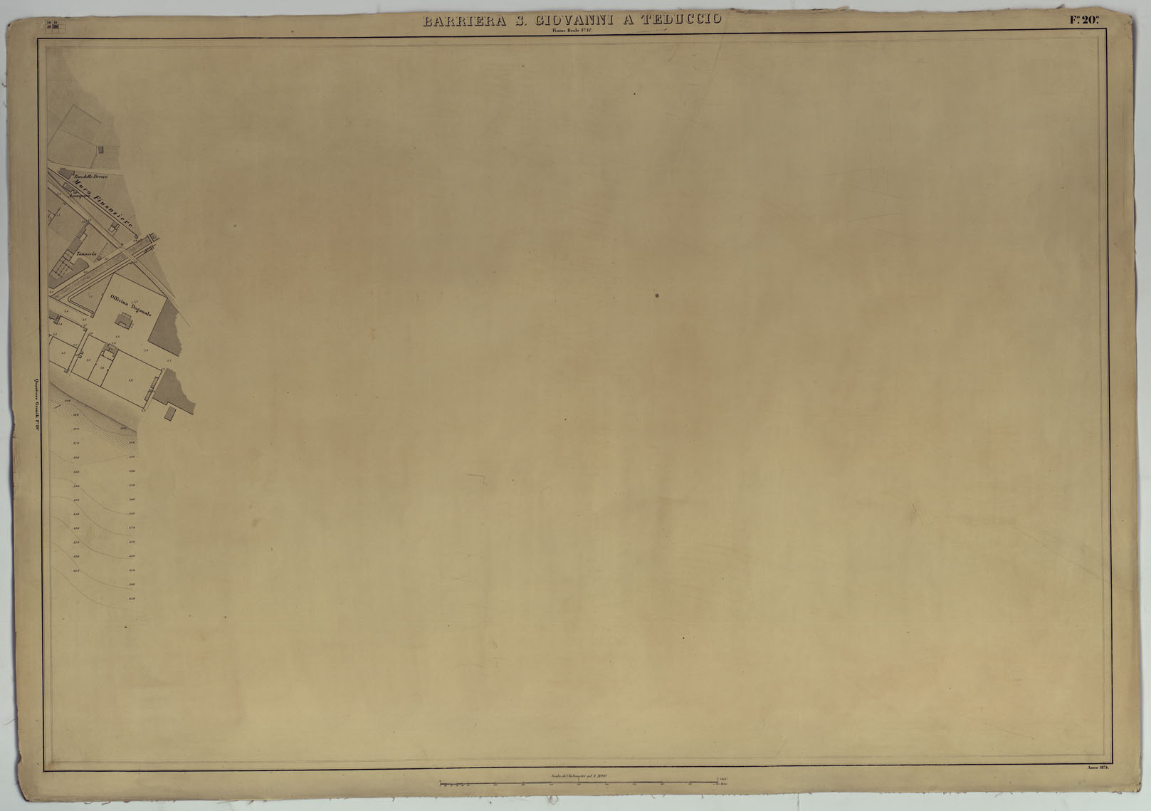 (N:8771) PIANTA DELLA CITTA' DI NAPOLI EDIZIONE A FOGLI MONTATI SU TELA E CON CURVE BATOMETRICHE - FOGLIO 20 BARRIERA S. GIOVANNI A TEDUCCIO. (CA007482) Carte e stampe antiche: riproduzione a colori su carta (formato A1)