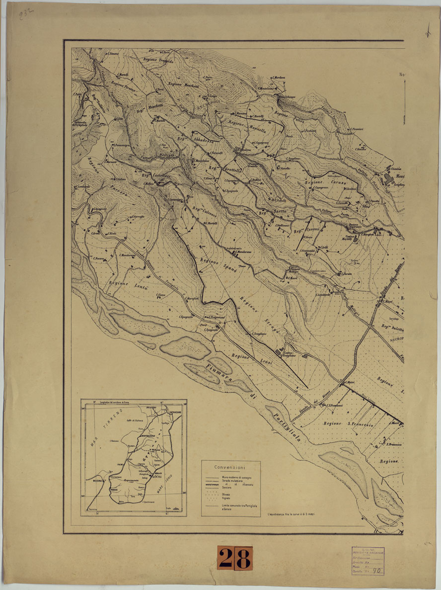 (N:11641) PIANTA TOPOGRAFICA DI LOKROI EPIZEPHYRIOI - FOGLIO 2. (CA007571) Carte e stampe antiche: riproduzione a colori su carta (formato A1)