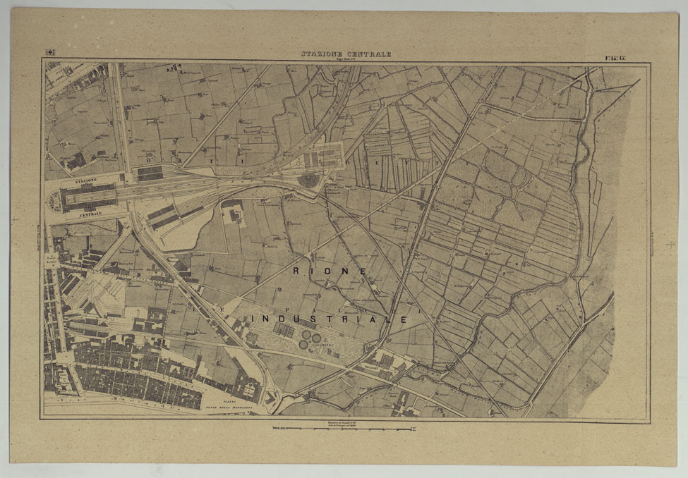 (N:17123) PIANTA TOPOGRAFICA DELLA CITTA' DI NAPOLI ALLA SCALA DI 1:4.000 - FOGLIO 14-15 STAZIONE CENTRALE. (CA007595) Carte e stampe antiche: riproduzione a colori su carta (formato A1)
