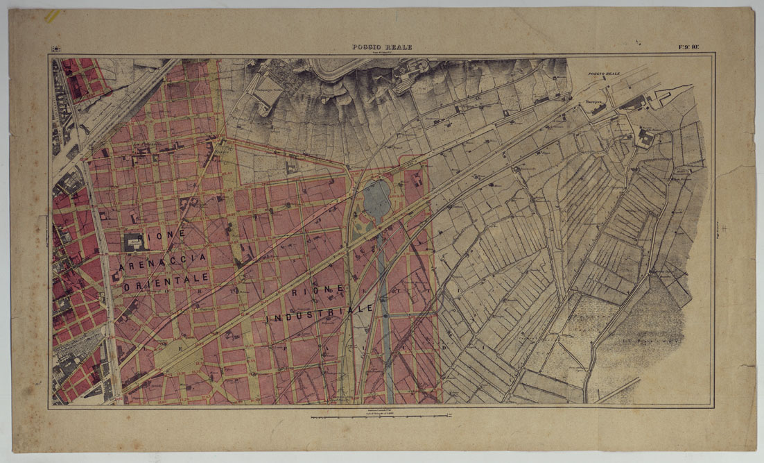 (N:25231) PIANTA TOPOGRAFICA DELLA CITTA' DI NAPOLI ALLA SCALA DI 1:4.000 EDIZIONE CON APPROVAZIONE PER AGGIORNAMENTI CATASTALI - FOGLIO 9-10 POGGIO REALE. (CA007635) Carte e stampe antiche: riproduzione a colori su carta (formato A1)