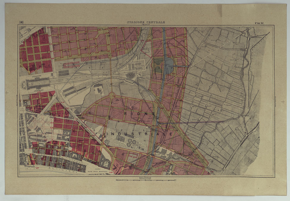 (N:25256) PIANTA TOPOGRAFICA DELLA CITTA' DI NAPOLI ALLA SCALA DI 1:4.000 EDIZIONE CON APPROVAZIONE PER AGGIORNAMENTI CATASTALI - FOGLIO 14-15 STAZIONE CENTRALE. (CA007660) Carte e stampe antiche: riproduzione a colori su carta (formato A1)