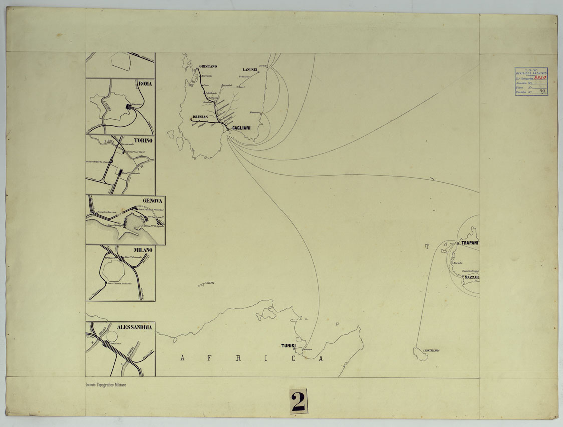 (N:17176) CARTA DELLE FERROVIE E LINEE DI NAVIGAZIONE DEL REGNO D'ITALIA - Foglio 6 (CA007724) Carte e stampe antiche: riproduzione a colori su carta (formato A1)
