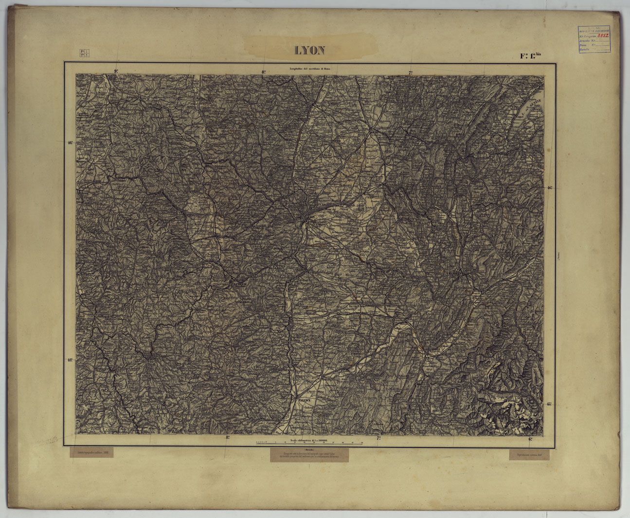 (N:25297) LYON. (CA007741) Carte e stampe antiche: riproduzione a colori su carta (formato A1)