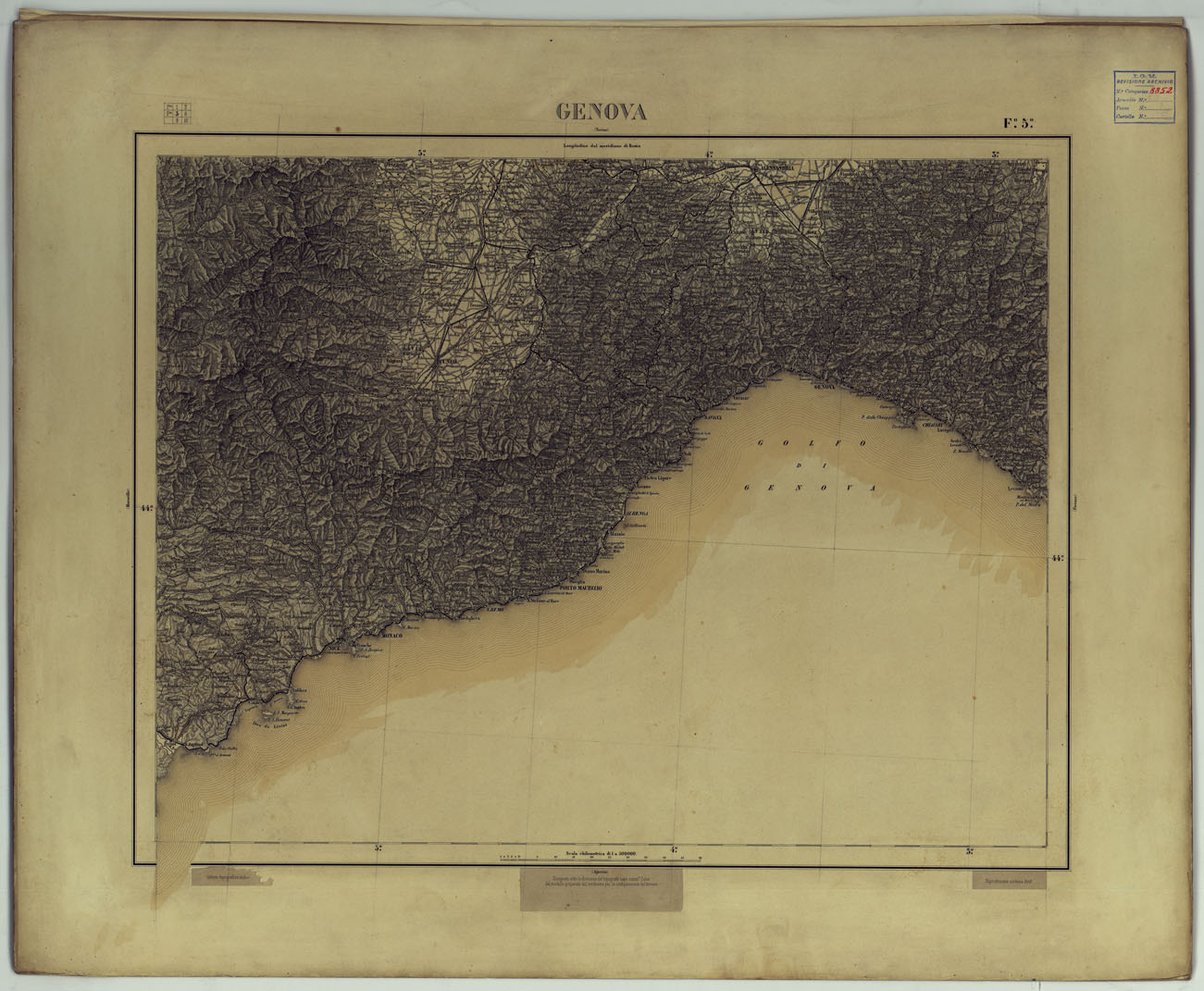 (N:25300) GENOVA. (CA007747) Carte e stampe antiche: riproduzione a colori su carta (formato A1)