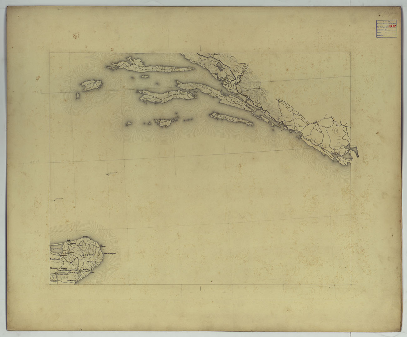 (N:17205) MONTE S. ANGELO. (CA007760) Carte e stampe antiche: riproduzione a colori su carta (formato A1)