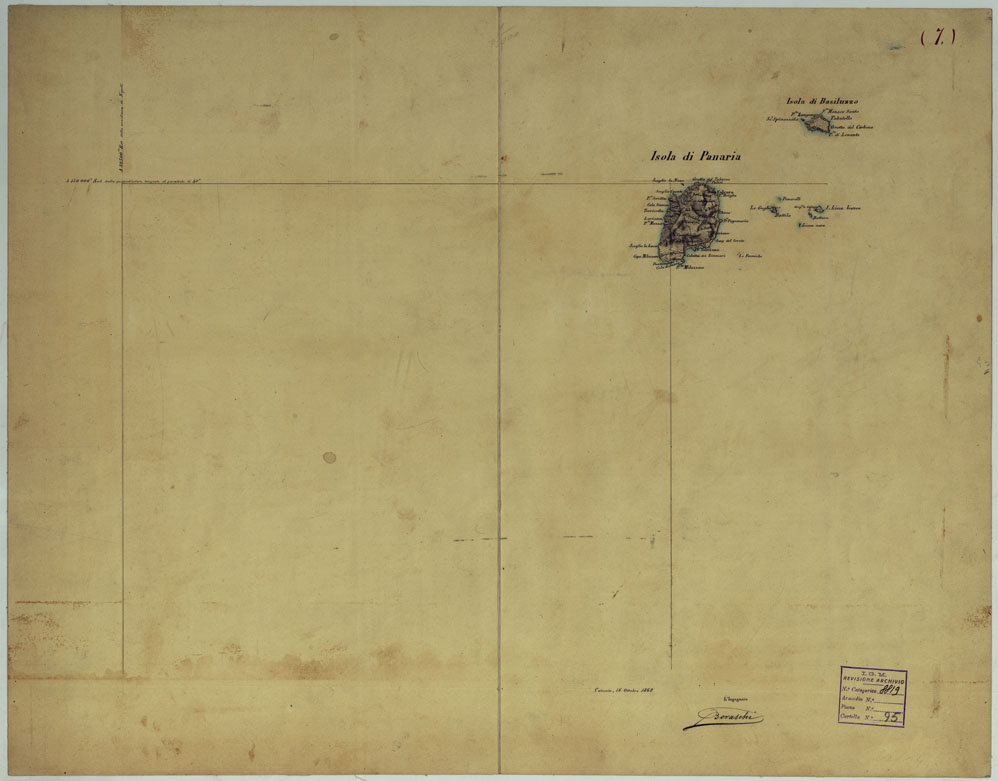 (N:13109) ISOLE DI PANAREA E DI BASILUZZO ( Isole Eolie) - Foglio 7 (CA007793) Carte e stampe antiche: riproduzione a colori su carta (formato A1)