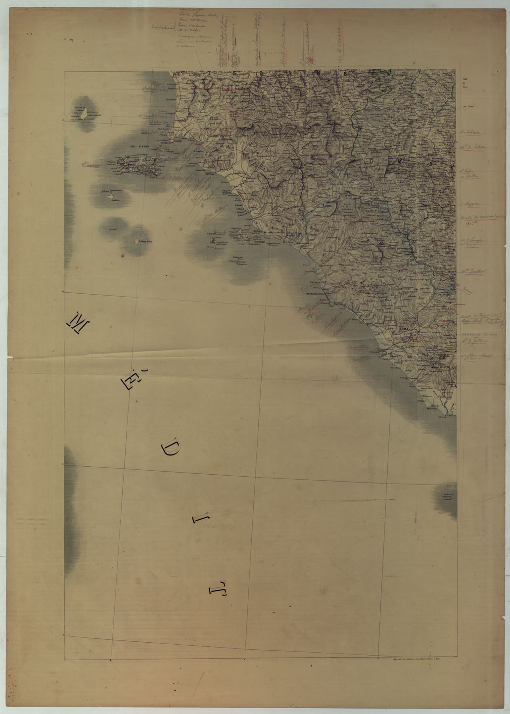 (N:17252) CARTA DEL REGNO D'ITALIA - Foglio 6
 (CA007804) Carte e stampe antiche: riproduzione a colori su carta (formato A1)