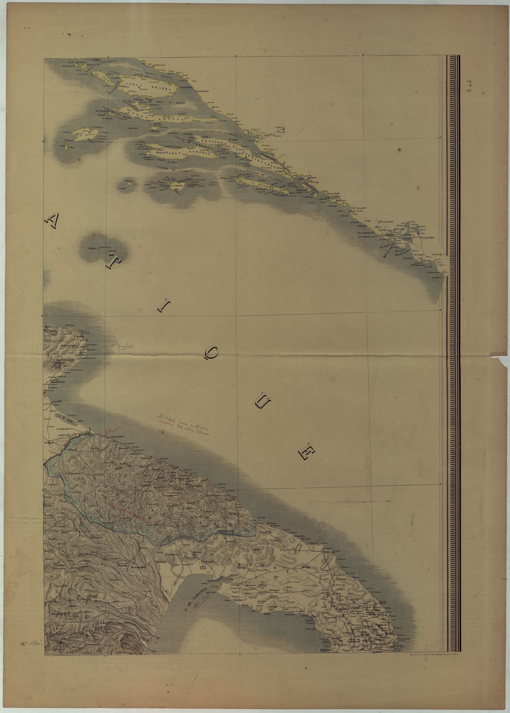 (N:17259) CARTE DU ROYAUME D'ITALIE - Foglio 8
 (CA007806) Carte e stampe antiche: riproduzione a colori su carta (formato A1)