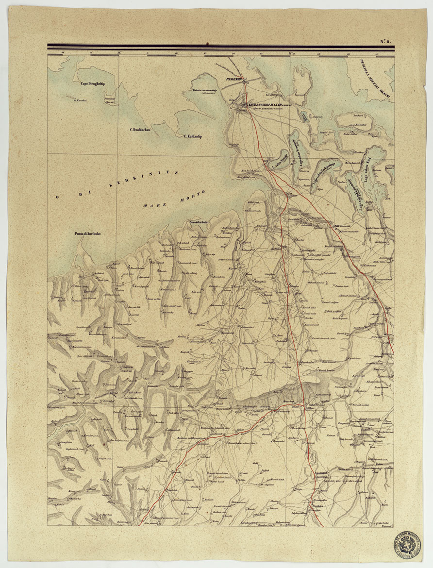 (N:17275) CARTA TOPOGRAFICA MILITARE DELLA CRIMEA - Foglio 2 (CA007818) Carte e stampe antiche: riproduzione a colori su carta (formato A1)