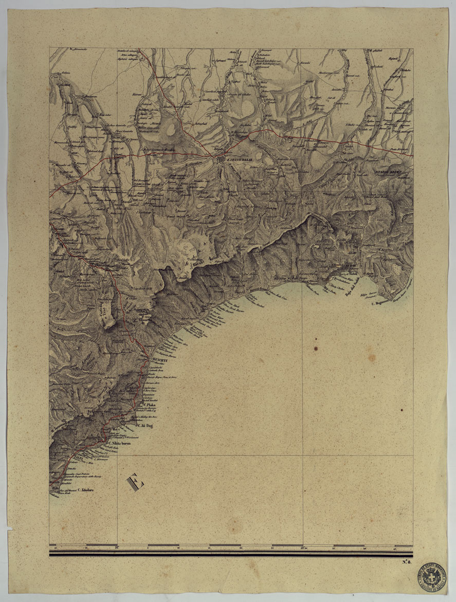 (N:17282) CARTA TOPOGRAFICA MILITARE DELLA CRIMEA - Foglio 8 (CA007824) Carte e stampe antiche: riproduzione a colori su carta (formato A1)