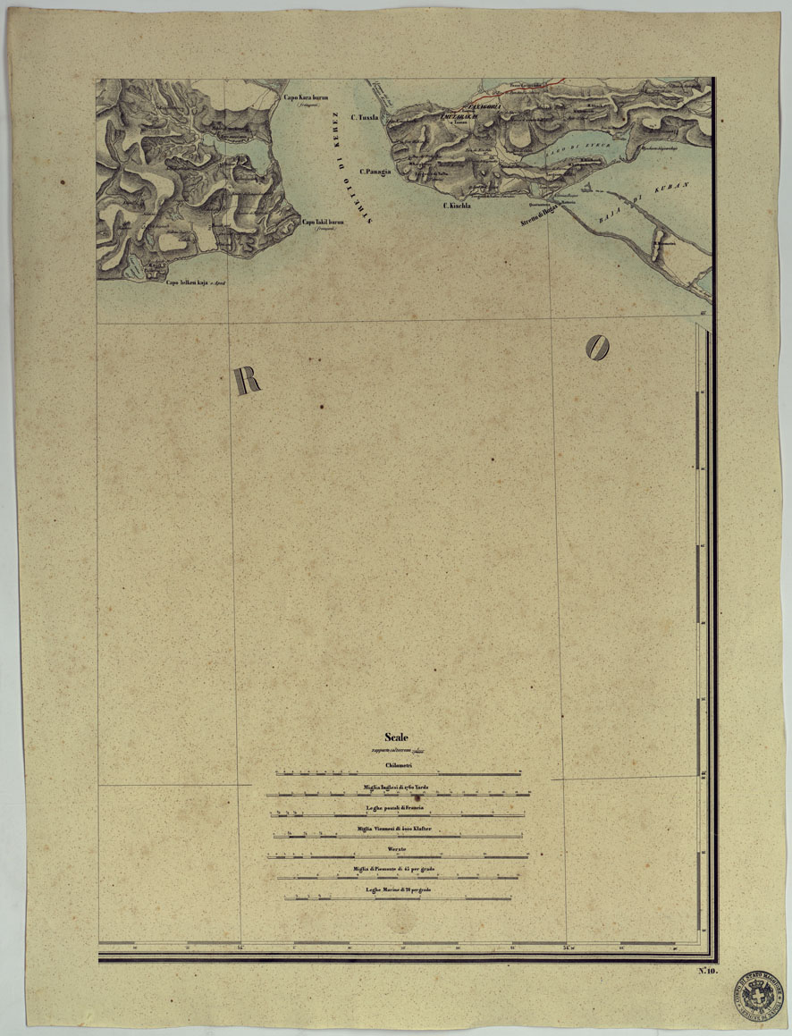 (N:17284) CARTA TOPOGRAFICA MILITARE DELLA CRIMEA - Foglio 10 (CA007826) Carte e stampe antiche: riproduzione a colori su carta (formato A1)