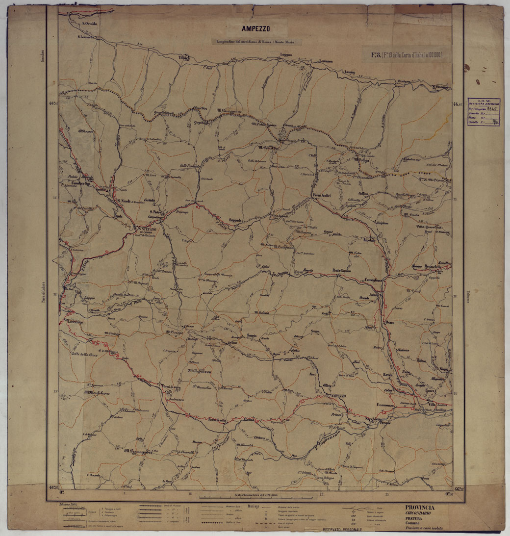 (N:17371) CARTA D'ITALIA DEGLI ALPINI - 2 Copia AMPEZZO Foglio n. 8 (CA007847) Carte e stampe antiche: riproduzione a colori su carta (formato A1)