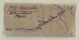 (N:25390) CARTA ITINERARIA D'ITALIA PER GLI ALPINI NORMALI D'ARCHIVIO CON AGGIORNAMENTO FINO  AL 1910 EDIZIONE COMPLETA ANNO 1909 - FOGLIO 12 CANNOBIO. (CA007899, CA007900) Carte e stampe antiche: riproduzione a colori su carta (formato A1)