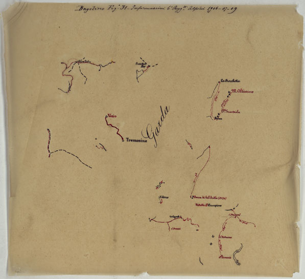 (N:25408) CARTA ITINERARIA D'ITALIA PER GLI ALPINI NORMALI D'ARCHIVIO CON AGGIORNAMENTO FINO AL 1910 EDIZIONE COMPLETA ANNO 1909 - FOGLIO 31 BAGOLINO.
0 (CA007929, CA007930) Carte e stampe antiche: riproduzione a colori su carta (formato A1)