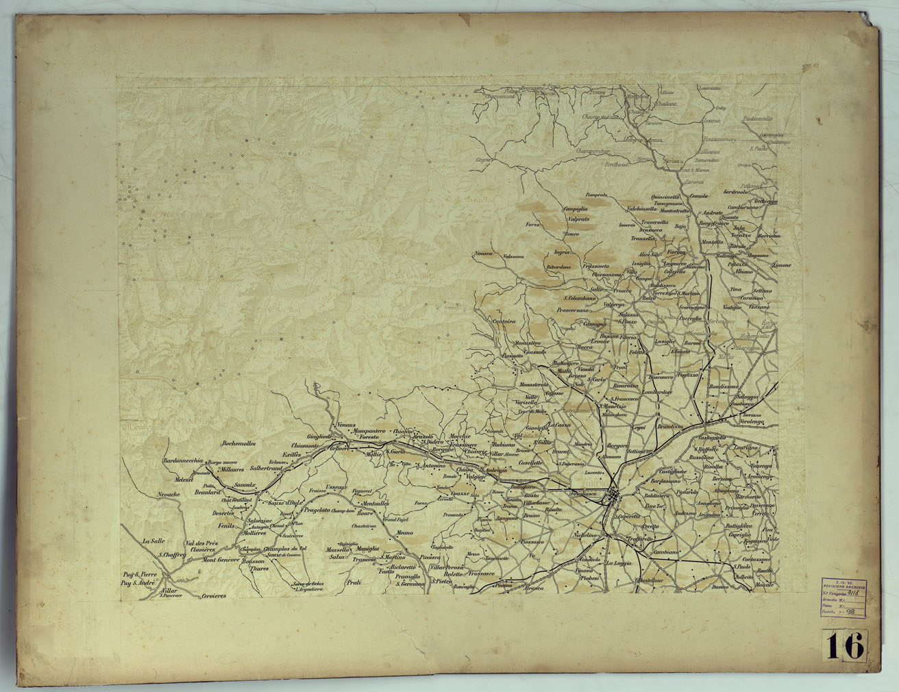 (N:25337) TORINO E DINTORNI. (CA008086) Carte e stampe antiche: riproduzione a colori su carta (formato A1)