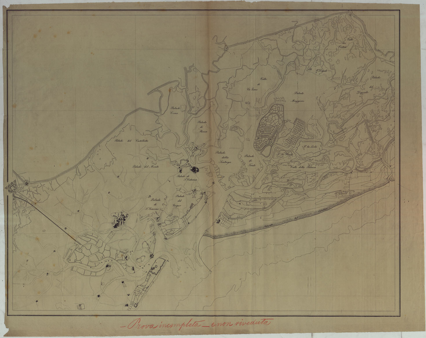 (N:25360) CARTA DELLA LAGUNA VENETA  PROVA INCOMPLETA E NON RIVEDUTA -  carta e libretto (CA008151, CA008152, CA008153, CA008154, CA008155, CA008156, CA008157, CA008158, CA008159, CA008160, CA008161, CA008162, CA008163, CA008164, CA008165, CA008166, CA008167, CA008168, CA008169, CA008170, CA008171, CA008172, CA008173, CA008174) Carte e stampe antiche: riproduzione a colori su carta (formato A1)